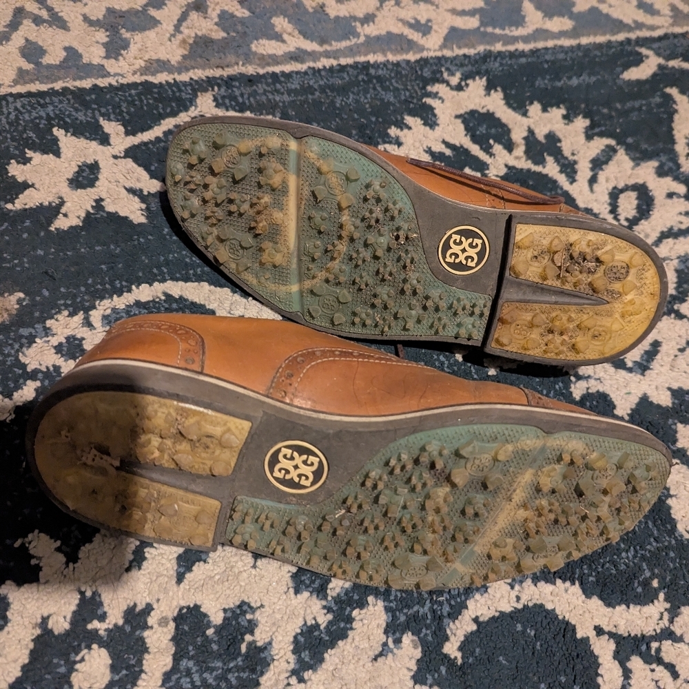 Peter Millar Men's Tan Brogue Oxfords - Picture 6 of 7